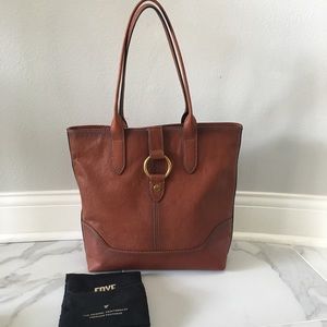 NWT Frye Leather Ring Tote Cognac